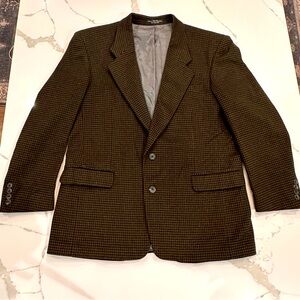 Zylos George Machado Cashmere Houndstooth Blazer Mens 42R Sport Coat Jacket
